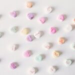 set of colorful sweet candies on white background